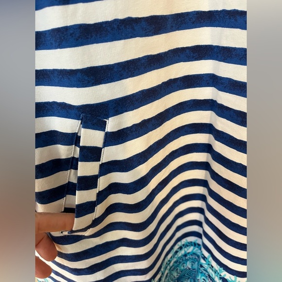 Lilly Pulitzer Navy and White Striped Long Sleeve Dress - Picture 11 of 14
